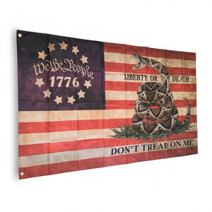 Dont Tread On Me Flag We The People Flag 3x5 Ft 1776 Retro American Polyester
